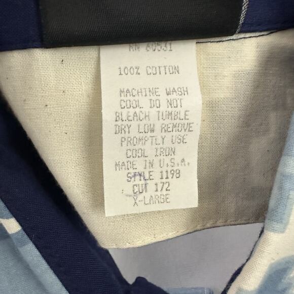 Rough Rider Womens Vintage 90s Western Shirt Size XL Blue White Cutouts Country - Picture 9 of 14